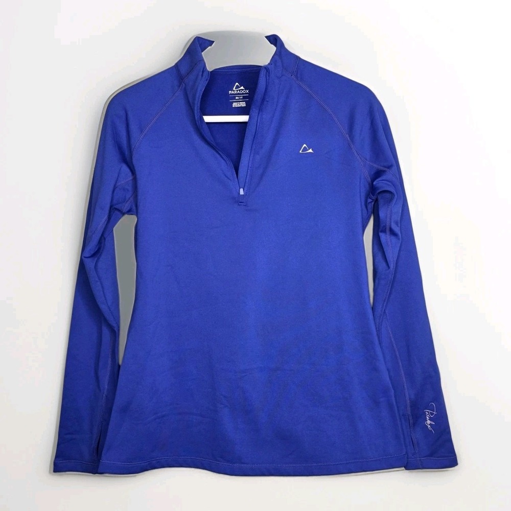 Paradox Women BluePurple Quarter Zip Pullover Long Sleeve Performance Top SZ M